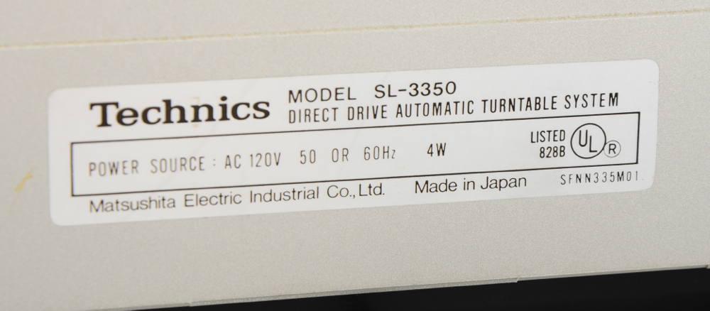 Technics SL-3350 Turntable