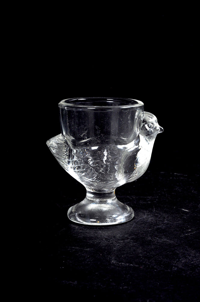 Vintage Hen Motif Pressed Glass