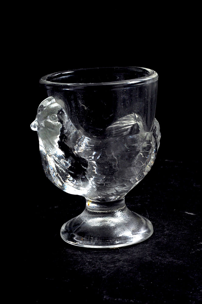 Vintage Hen Motif Pressed Glass