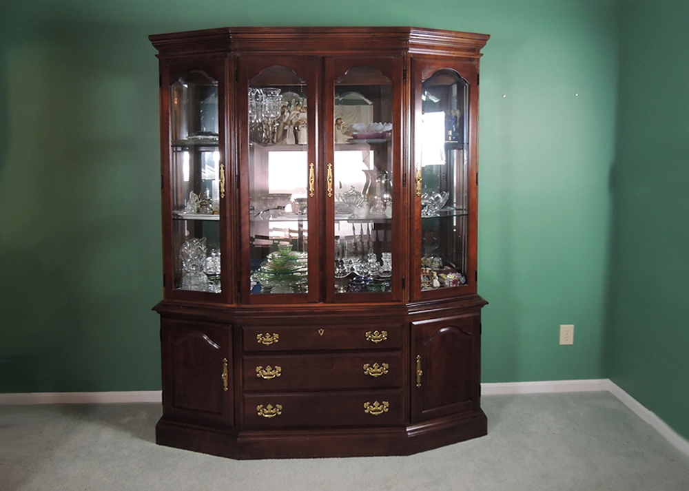 American Drew Breakfront China Cabinet