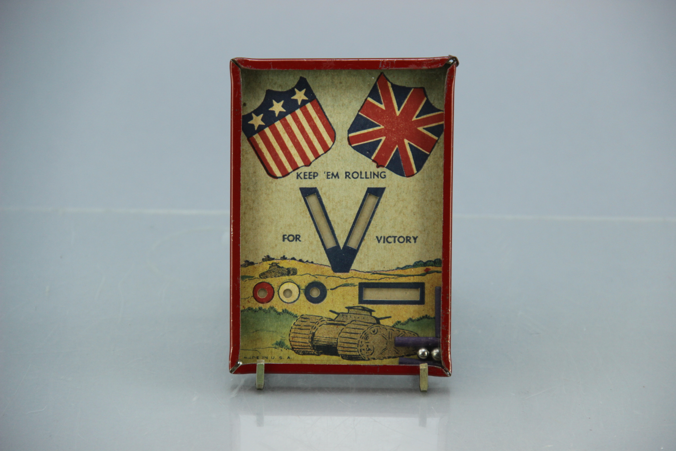 Vintage "Keep 'Em Rolling For Victory" WWII Dexterity Game