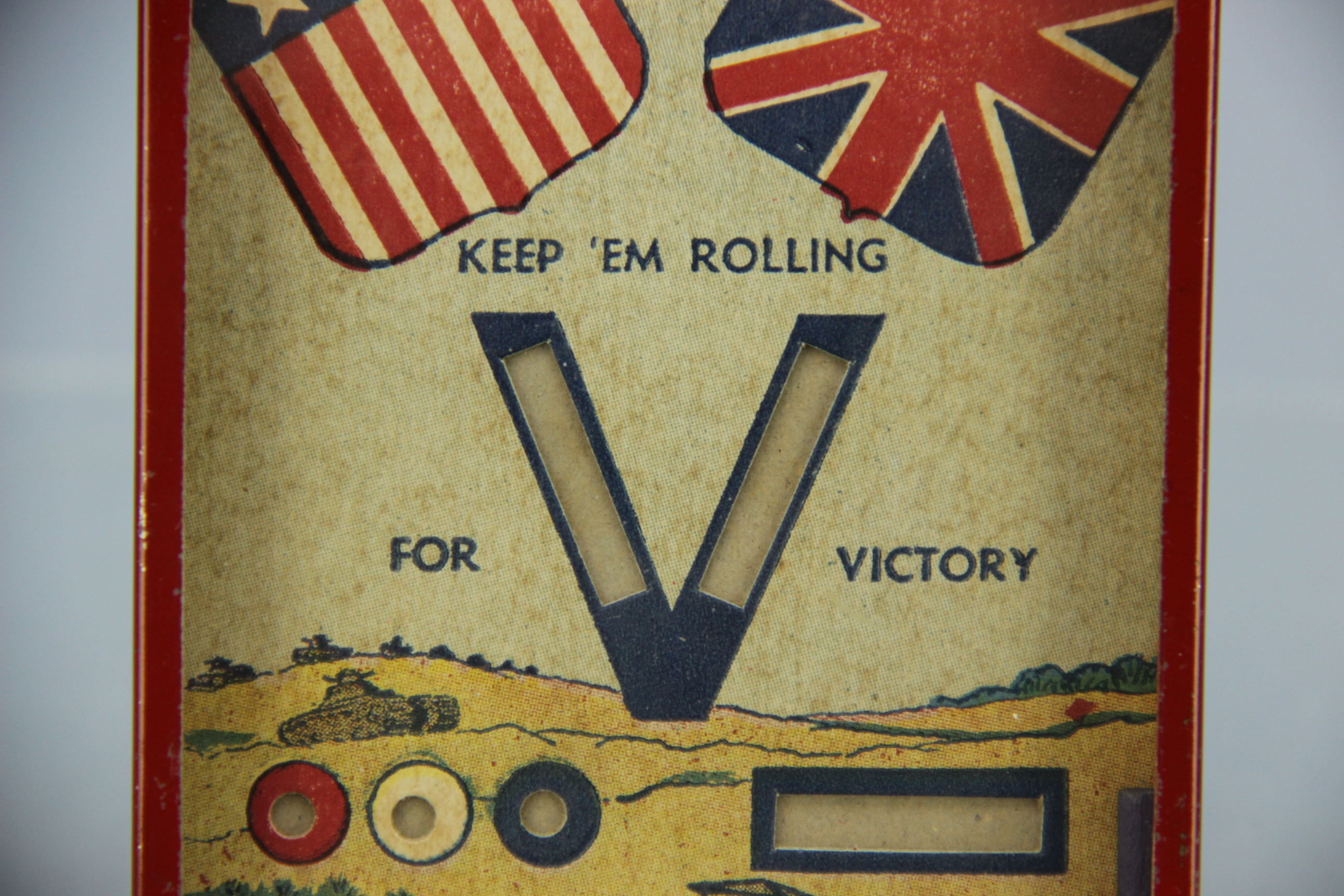 Vintage "Keep 'Em Rolling For Victory" WWII Dexterity Game