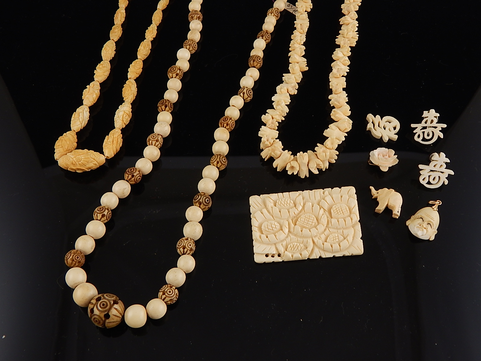 Assorted Carved Bone Jewelry