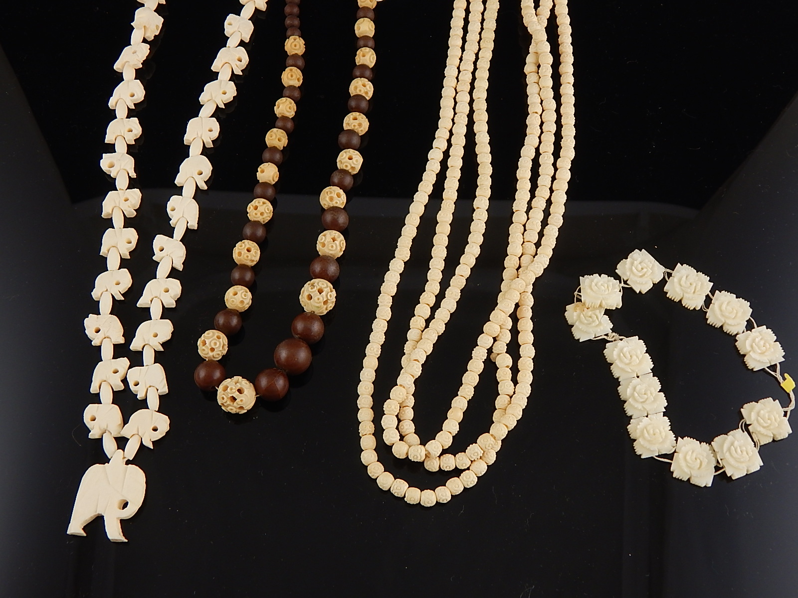 Assorted Carved Bone Jewelry