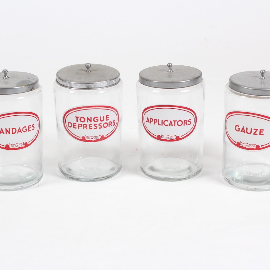 Set of Vintage Medical Canisters