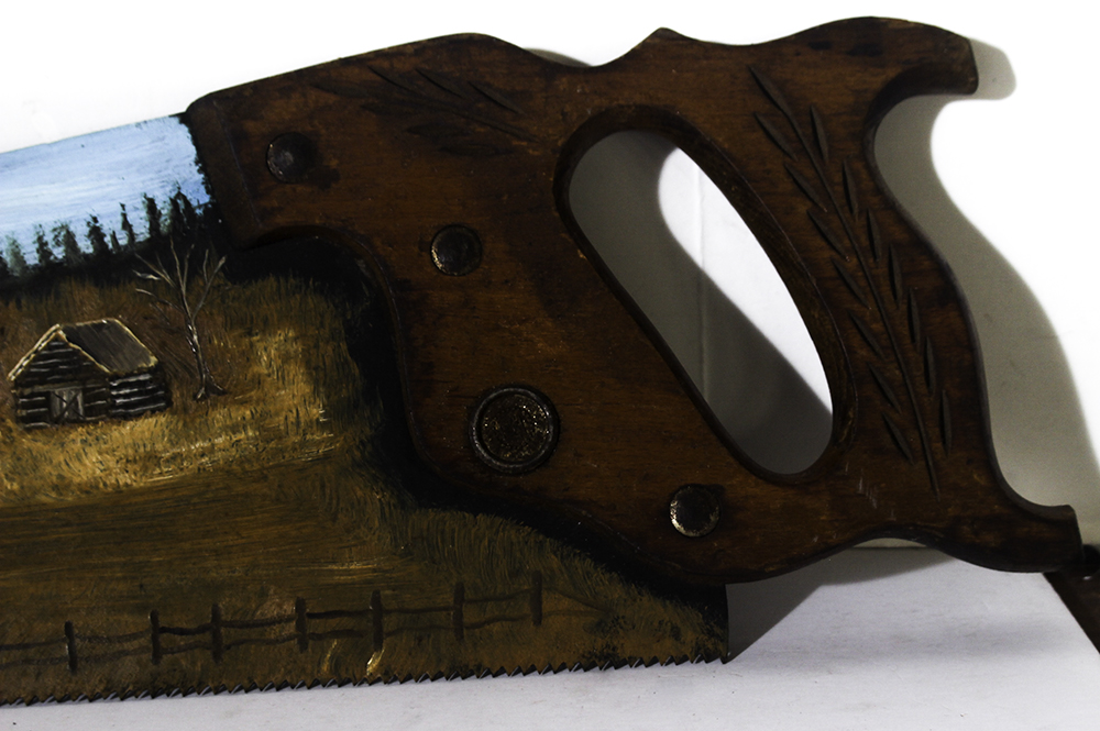 Hand-Painted Saw and Saw Blades