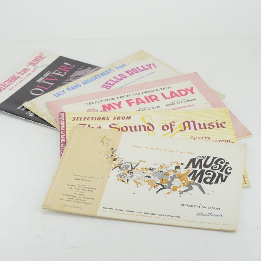 Vintage Song Books for Musicals from 1950s and 1960s