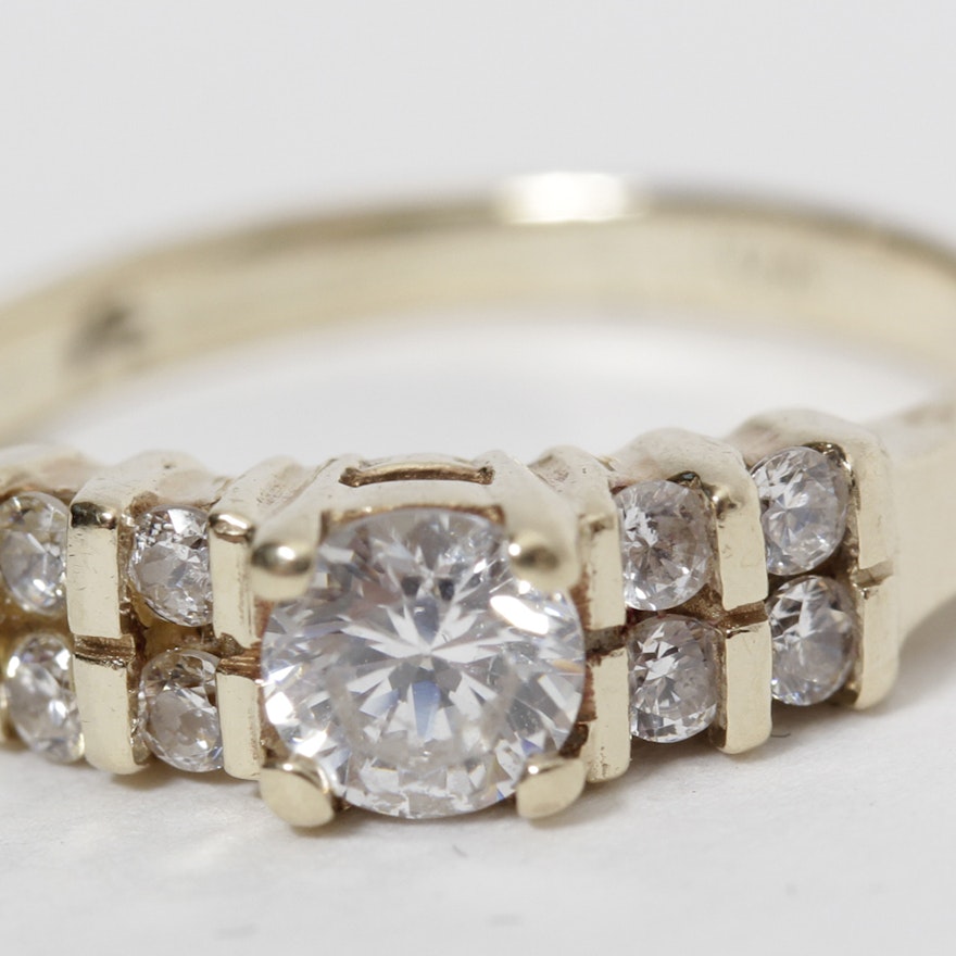 10K Yellow Gold and Moissanite Ring