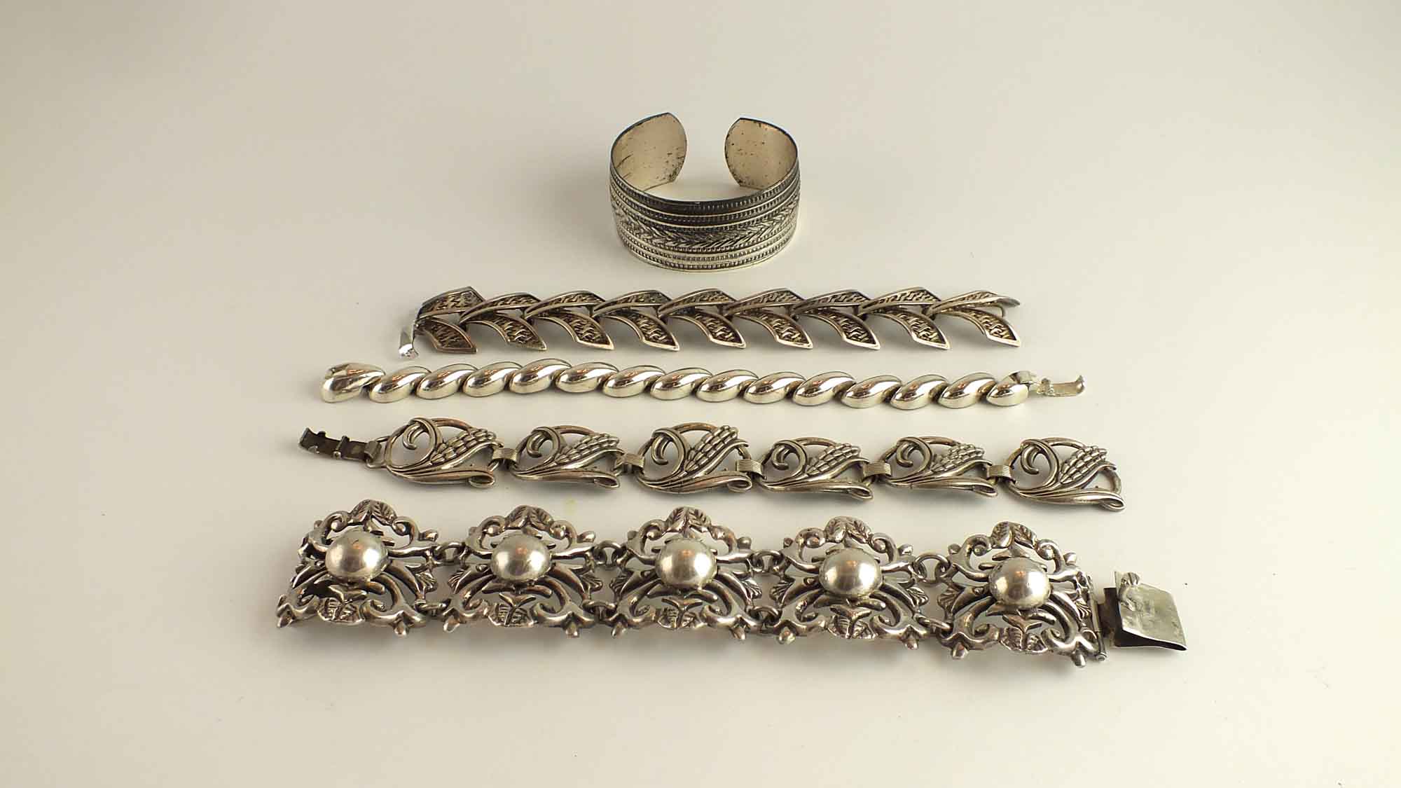 Four Sterling Silver Bracelets