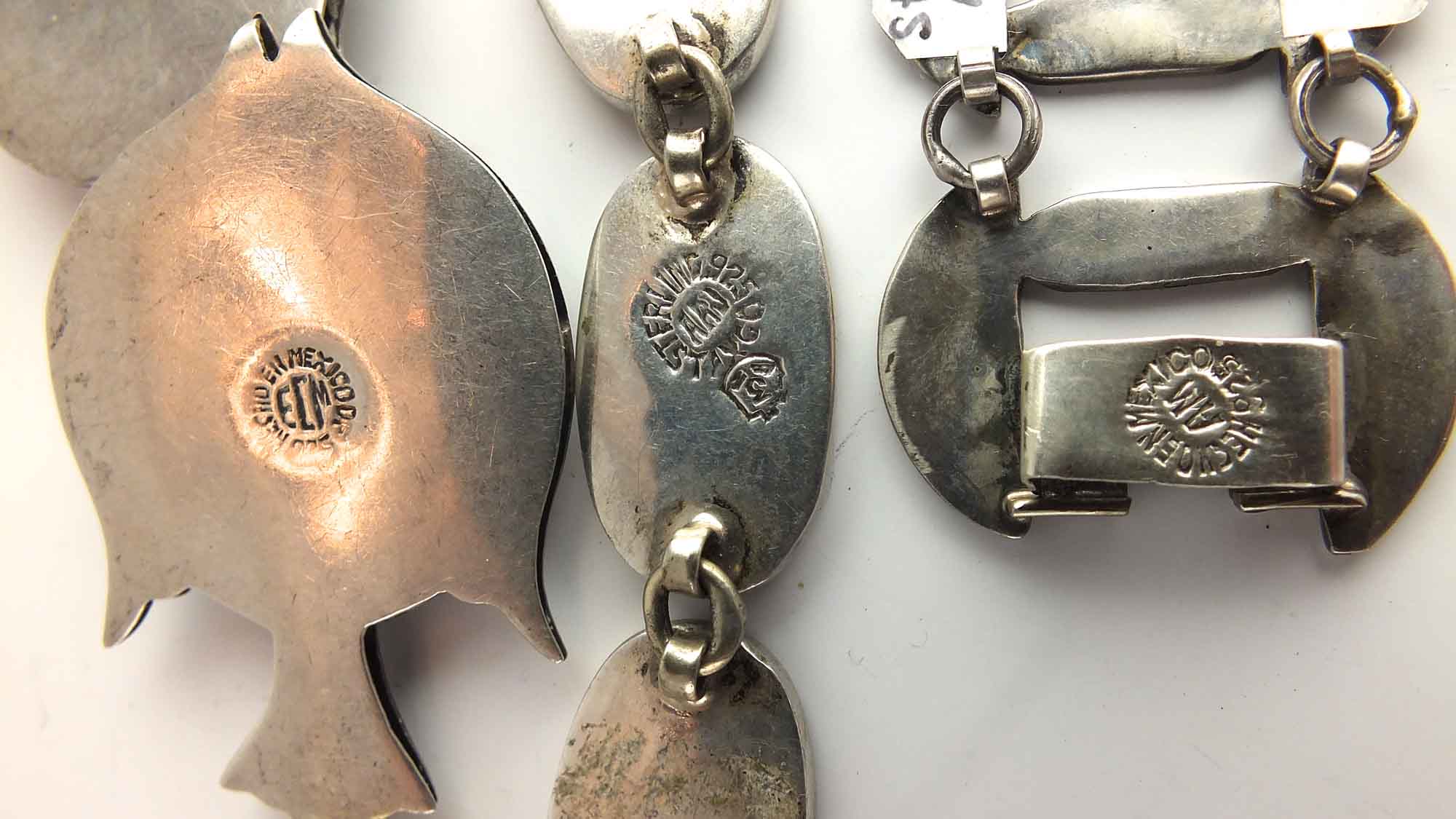 Sterling Silver Fish Earrings and Two Bracelets