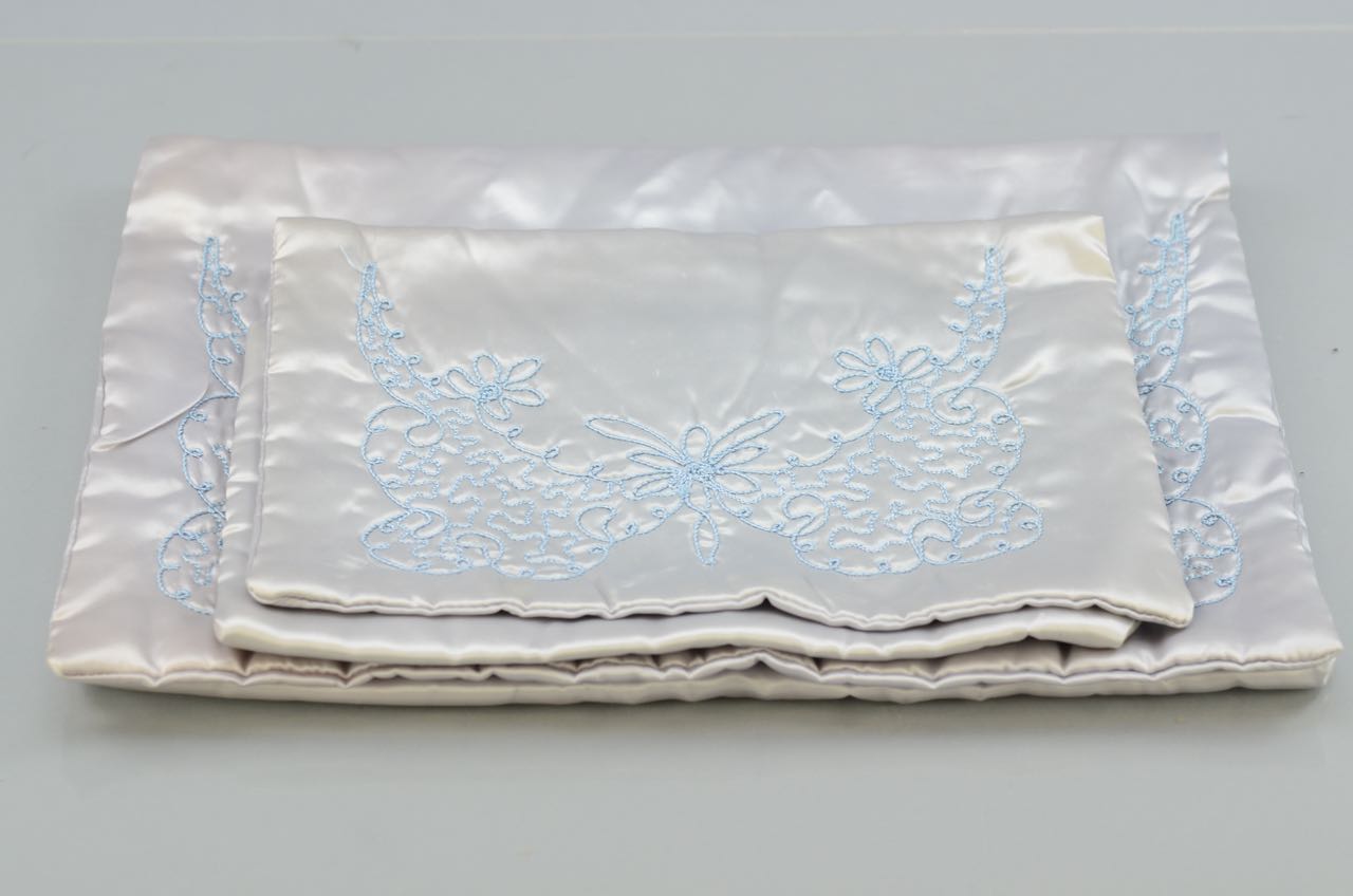 Four Vintage Satin Lingerie Cases, Jewelry Case, and a Cachet