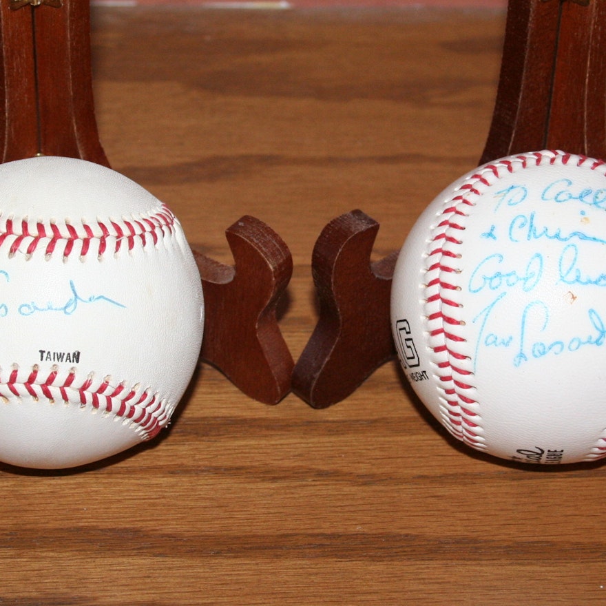 Tom Lasorda Autographed Baseballs