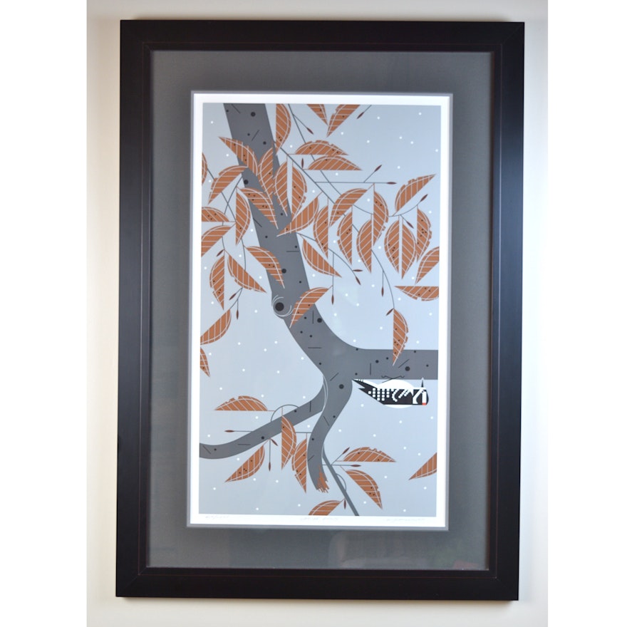 Charley Harper "Upside Downy" Serigraph