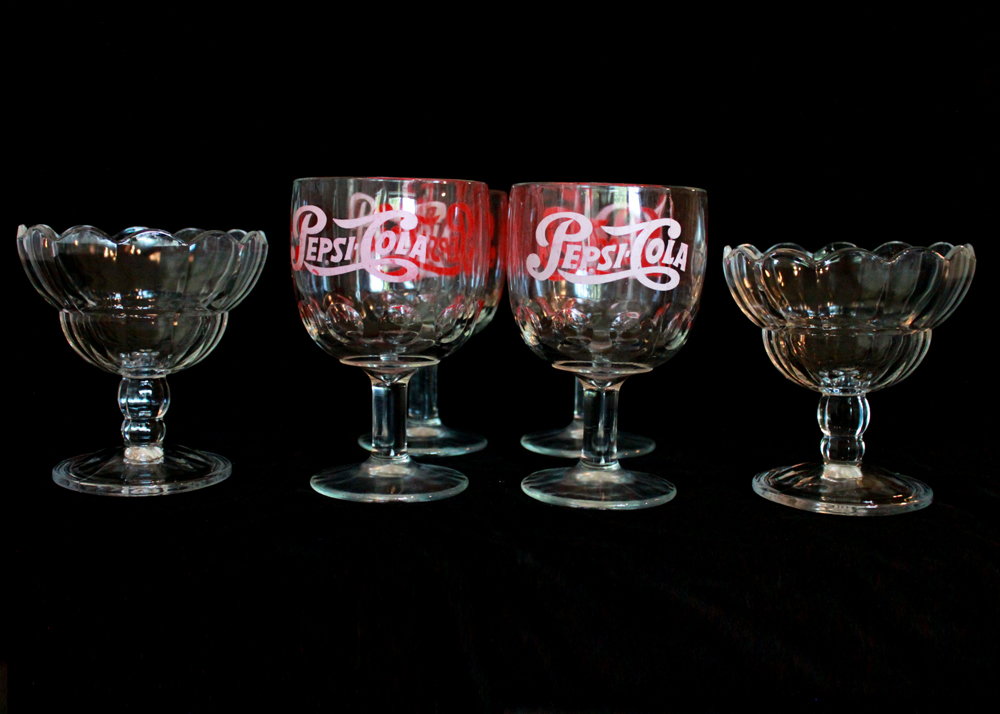 Vintage Pepsi Cola Goblet Set
