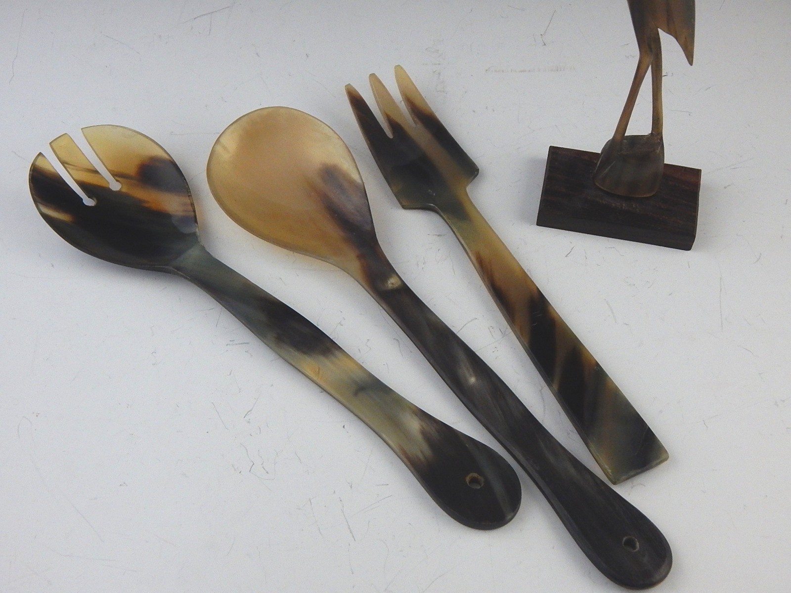 Tortoise Shell Style Utensils and Figurine