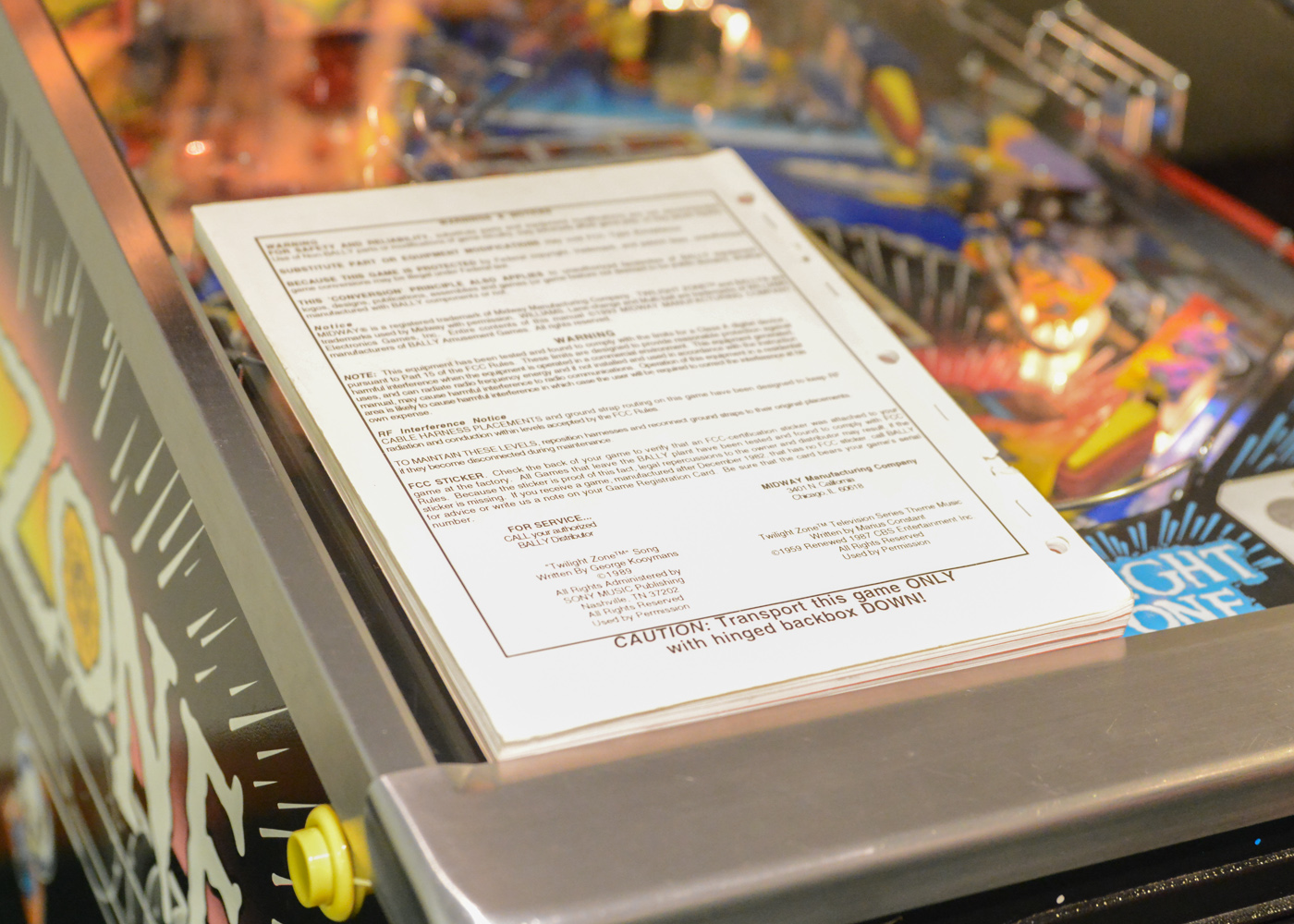 1993 "Twilight Zone" Electronic Pinball Machine by Midway