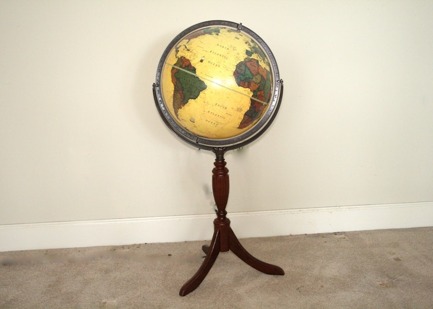 Illuminated Pedestal World Globe
