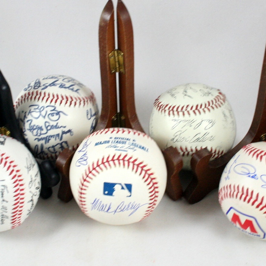 Five Collectible Baseballs