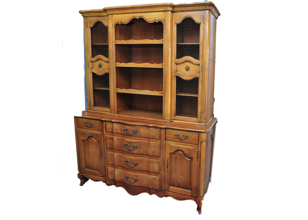 Vintage French Provincial Style China Cabinet by Fancher