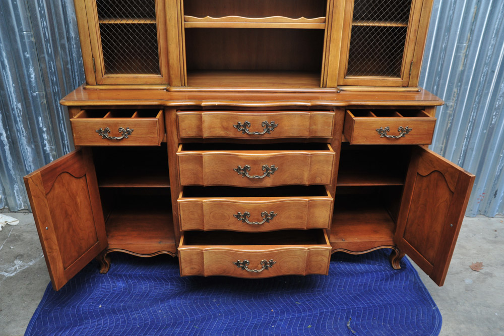 Vintage French Provincial Style China Cabinet by Fancher