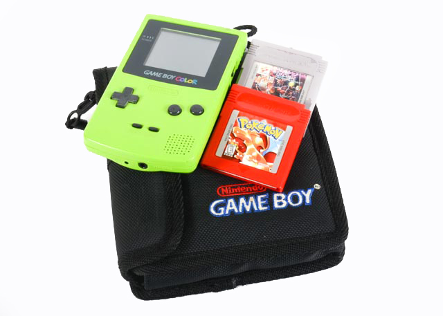 Neon Green Nintendo Gameboy Color with Three Games