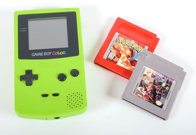 Neon Green Nintendo Gameboy Color with Three Games