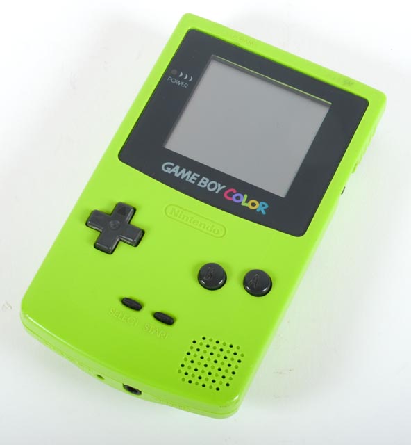 Neon Green Nintendo Gameboy Color with Three Games