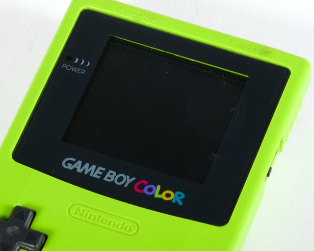 Neon Green Nintendo Gameboy Color with Three Games