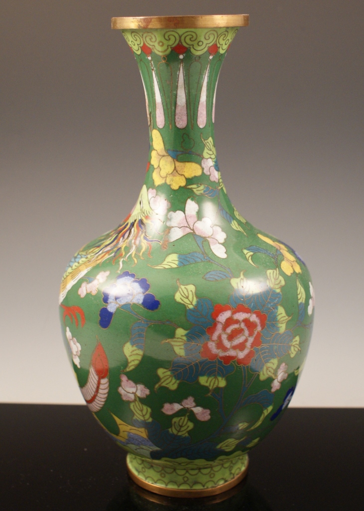 Early 20th Century Chinese Cloisonne Phoenix Vase