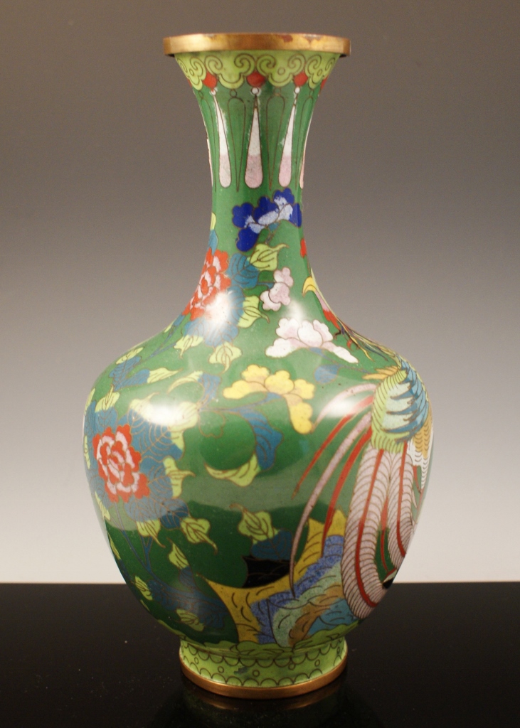 Early 20th Century Chinese Cloisonne Phoenix Vase