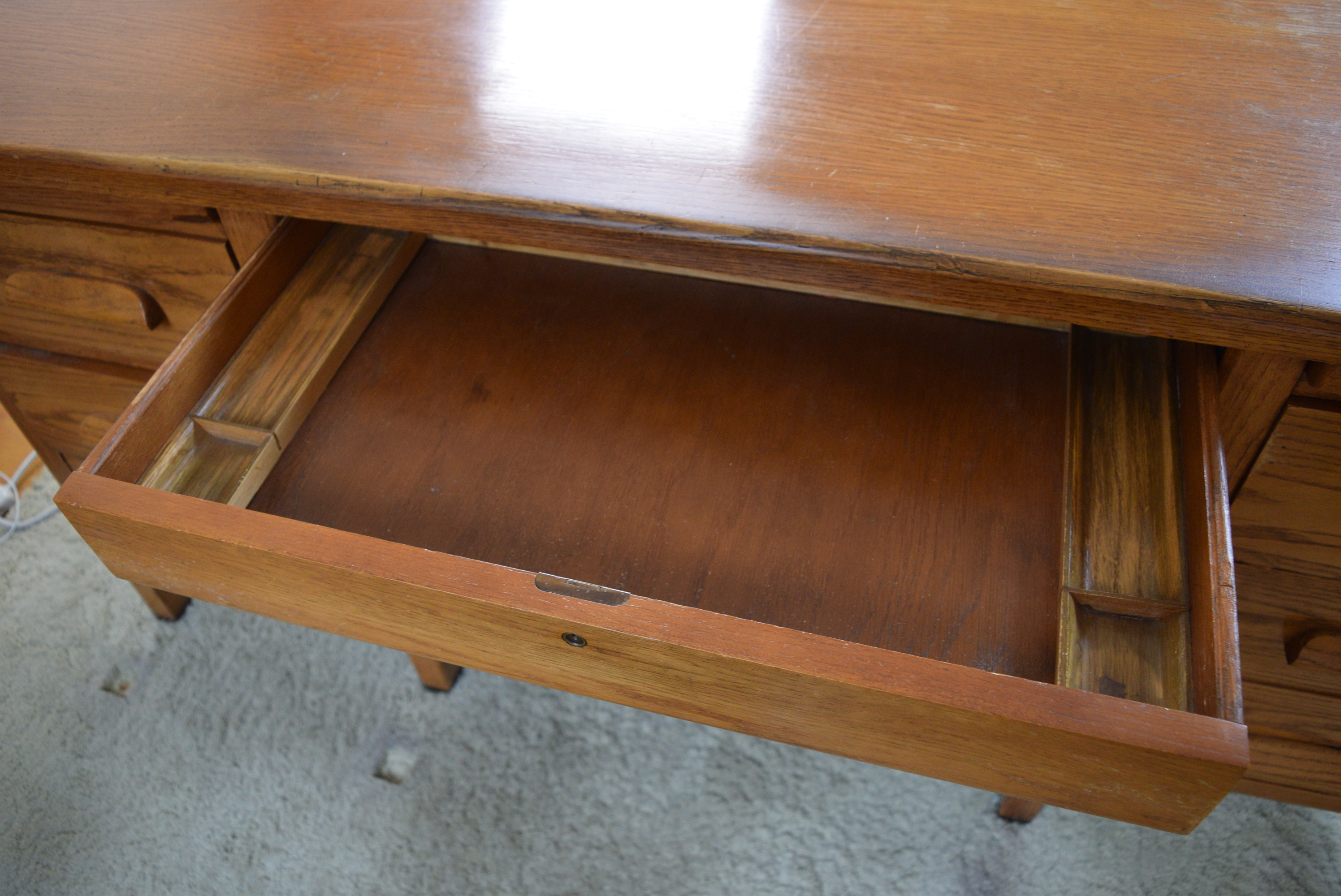 Vintage Oak Desk and Chair