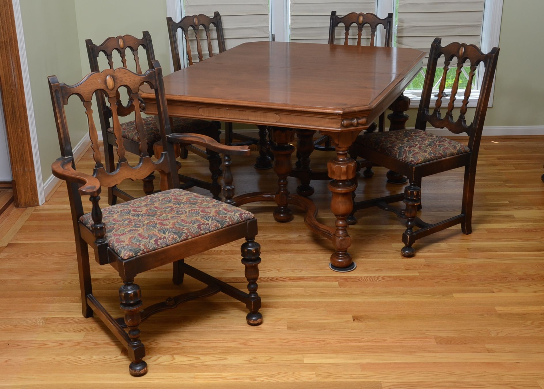 Jacobean Style Dining Room Table and Chairs
