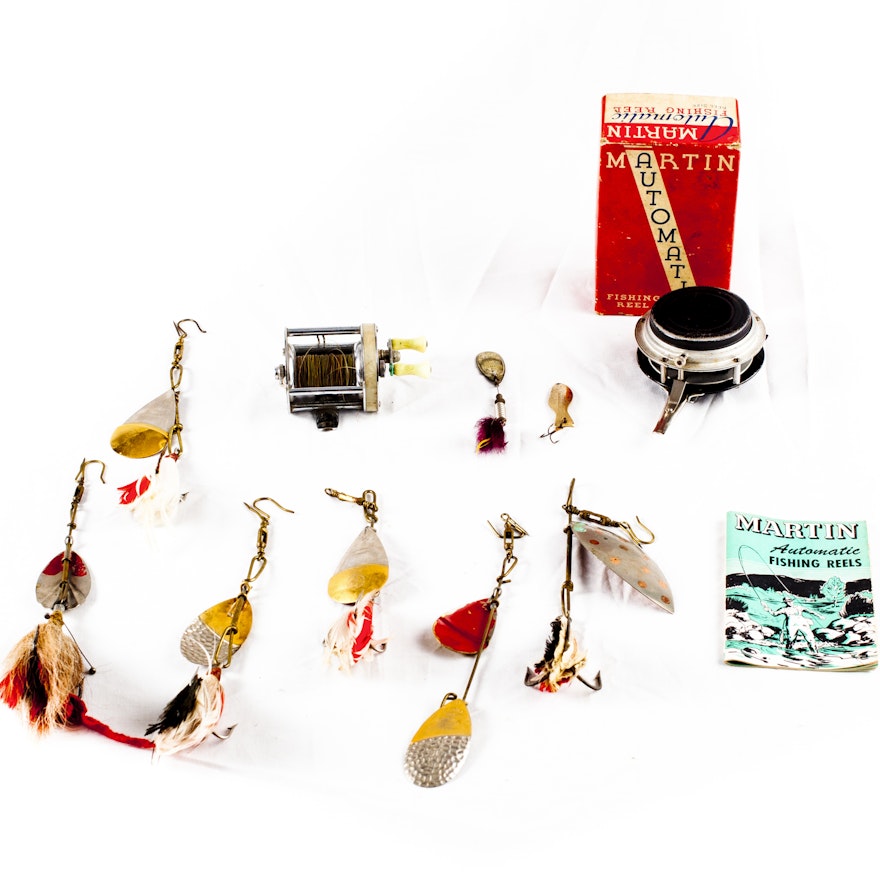 Collection of Vintage Fishing Lures and Other Accessories