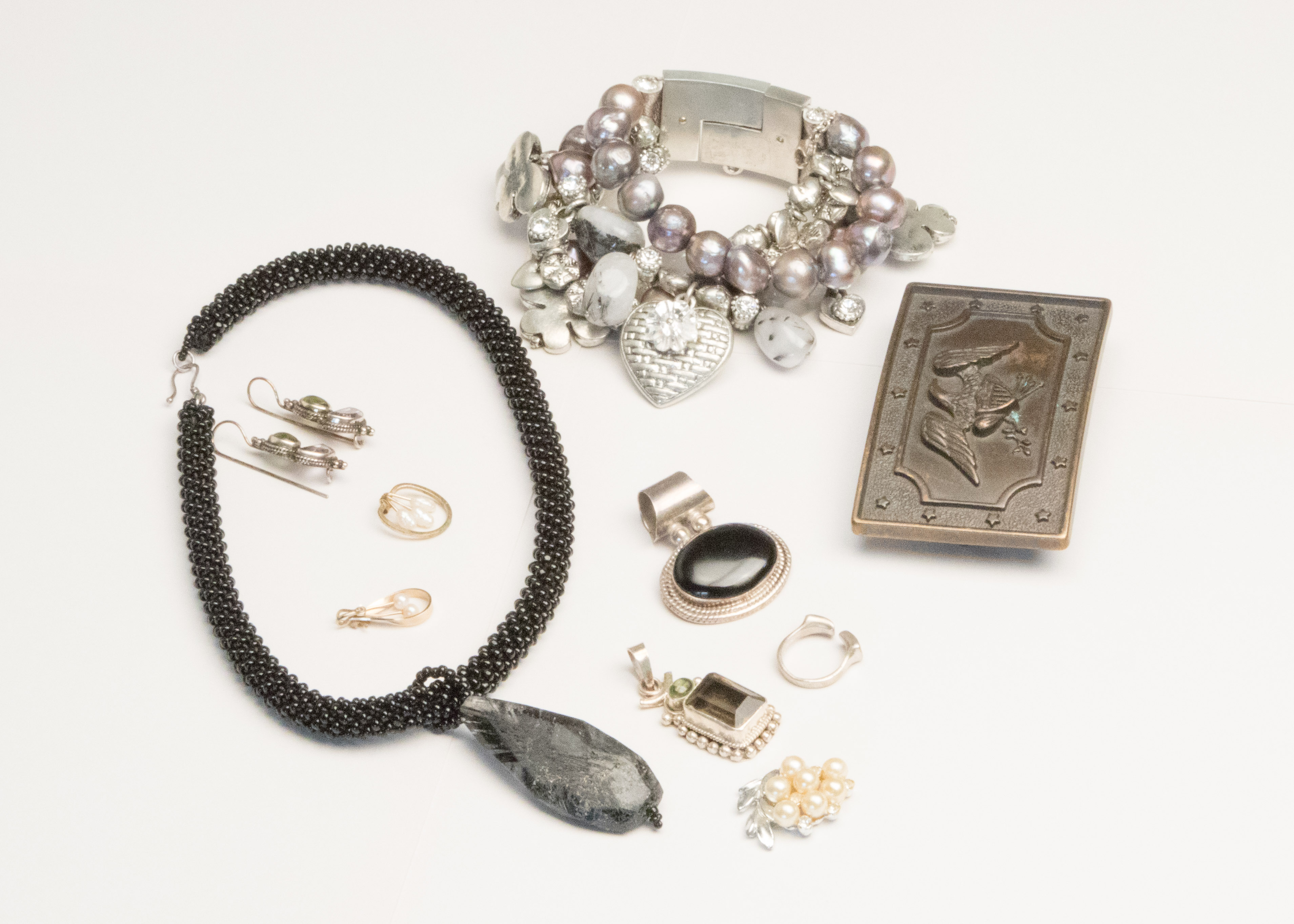 Assortment of Jewlery and Belt Buckle