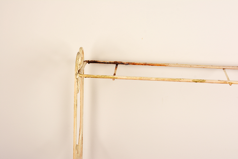 Vintage Painted Wrought Iron Garden Shelf