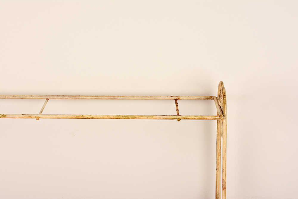 Vintage Painted Wrought Iron Garden Shelf