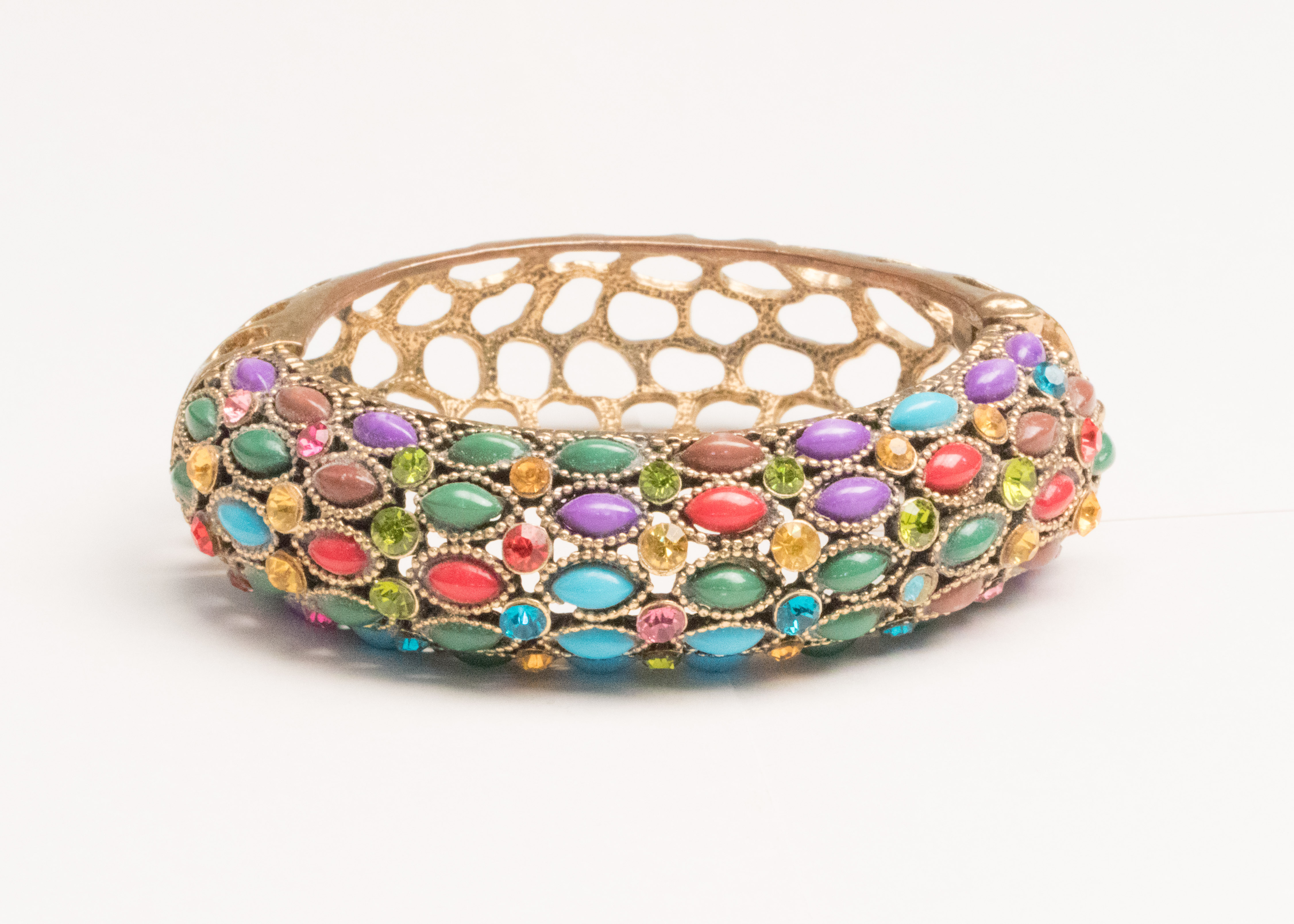 Assortment of Stone and and Gold Tone Costume Jewelry