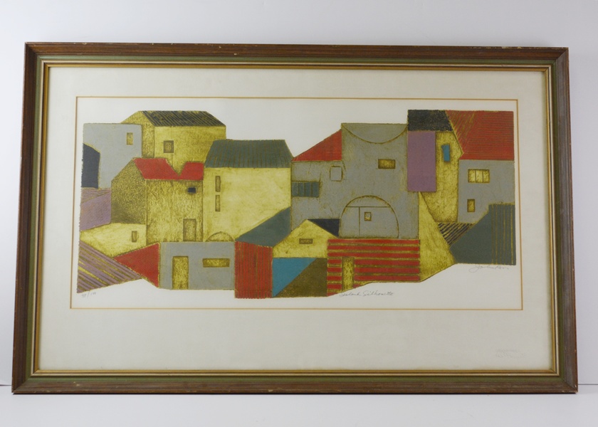 John Ross Limited Edition "Island Silhouette" Collagraph