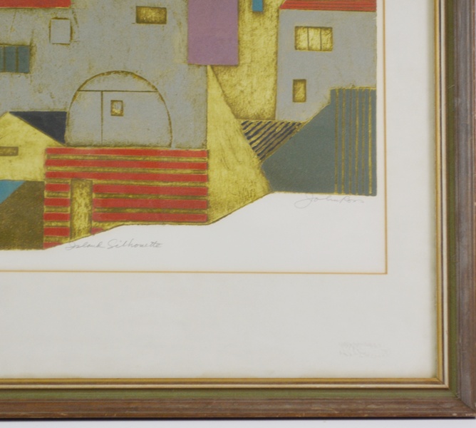 John Ross Limited Edition "Island Silhouette" Collagraph