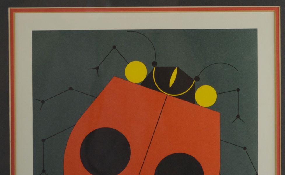 Signed Charley Harper "Ladybug" Offset Lithograph