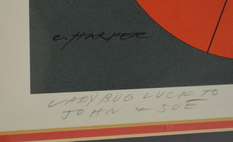 Signed Charley Harper "Ladybug" Offset Lithograph