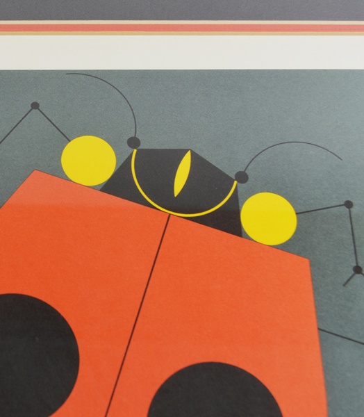 Signed Charley Harper "Ladybug" Offset Lithograph