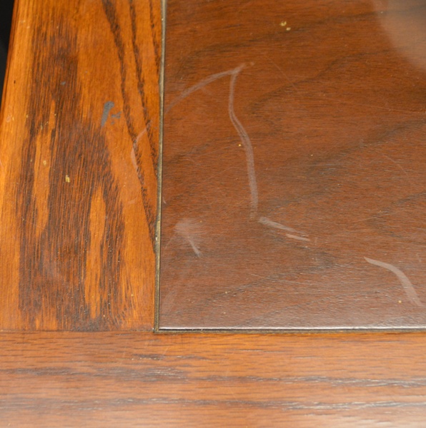 Alms & Doepke Carved Walnut Dining Table and Six Chairs