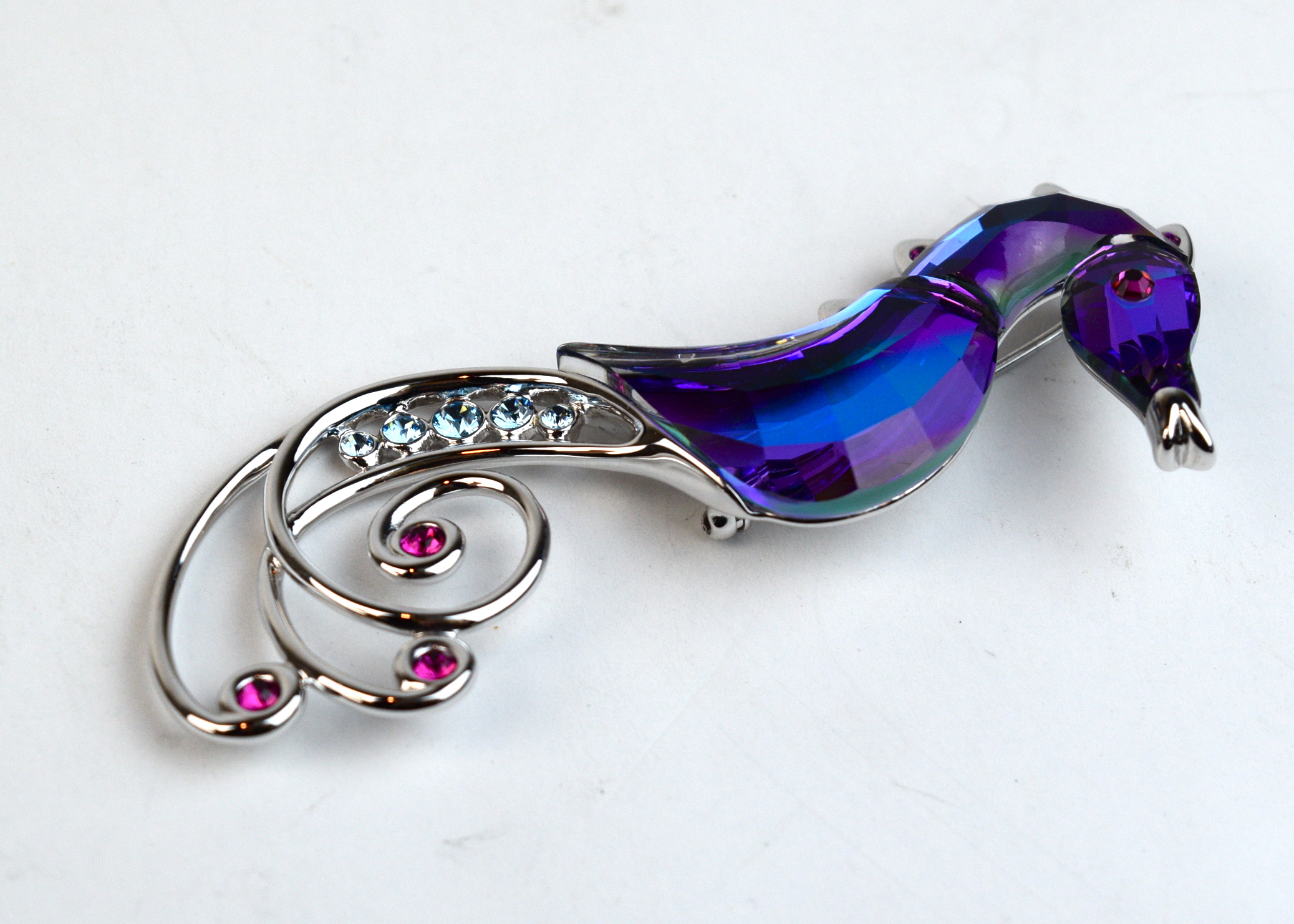 Swarovski Crystal Seahorse Brooch