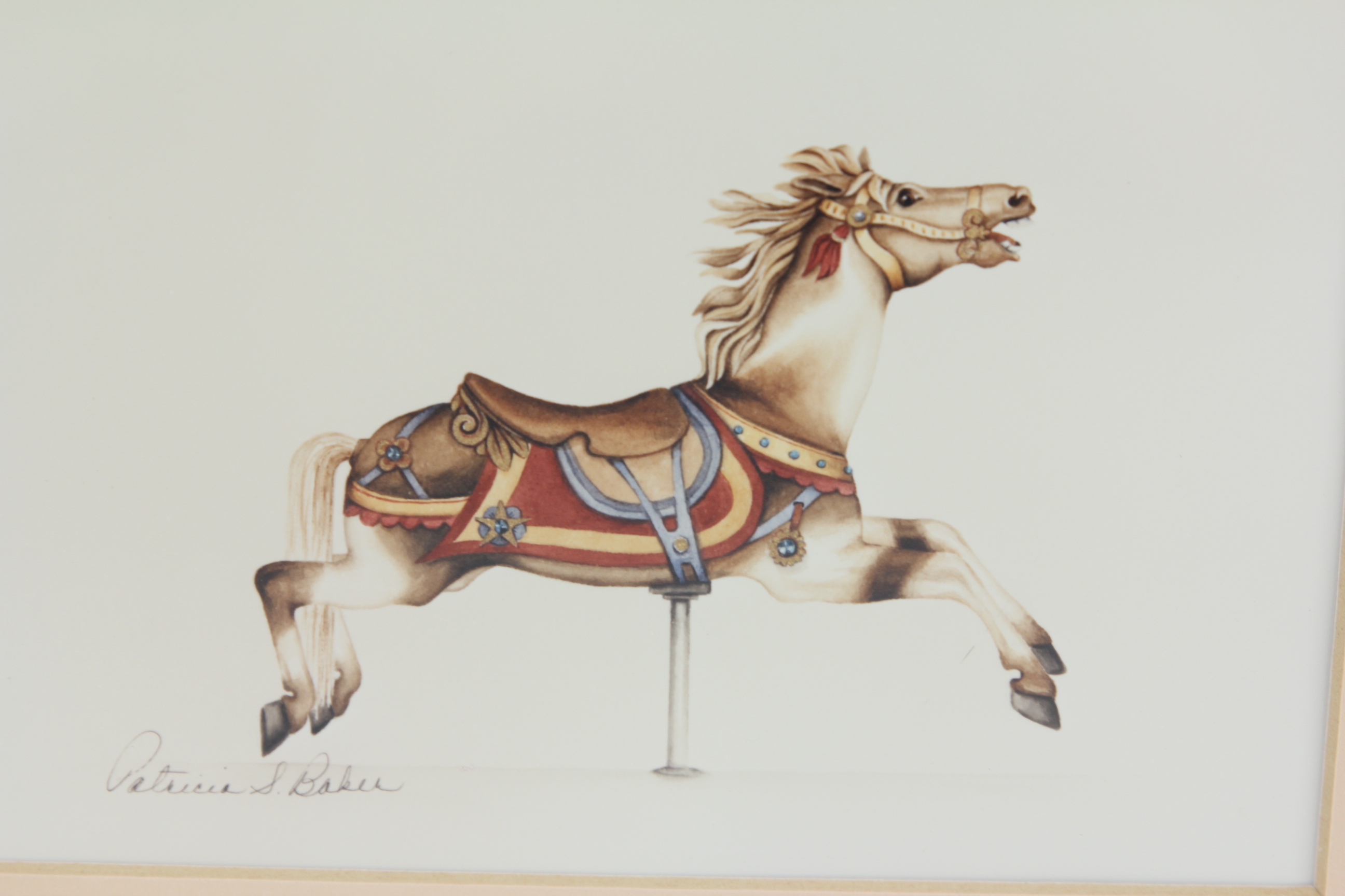 Set of Four Carousel Lithographs by Patricia S. Baker