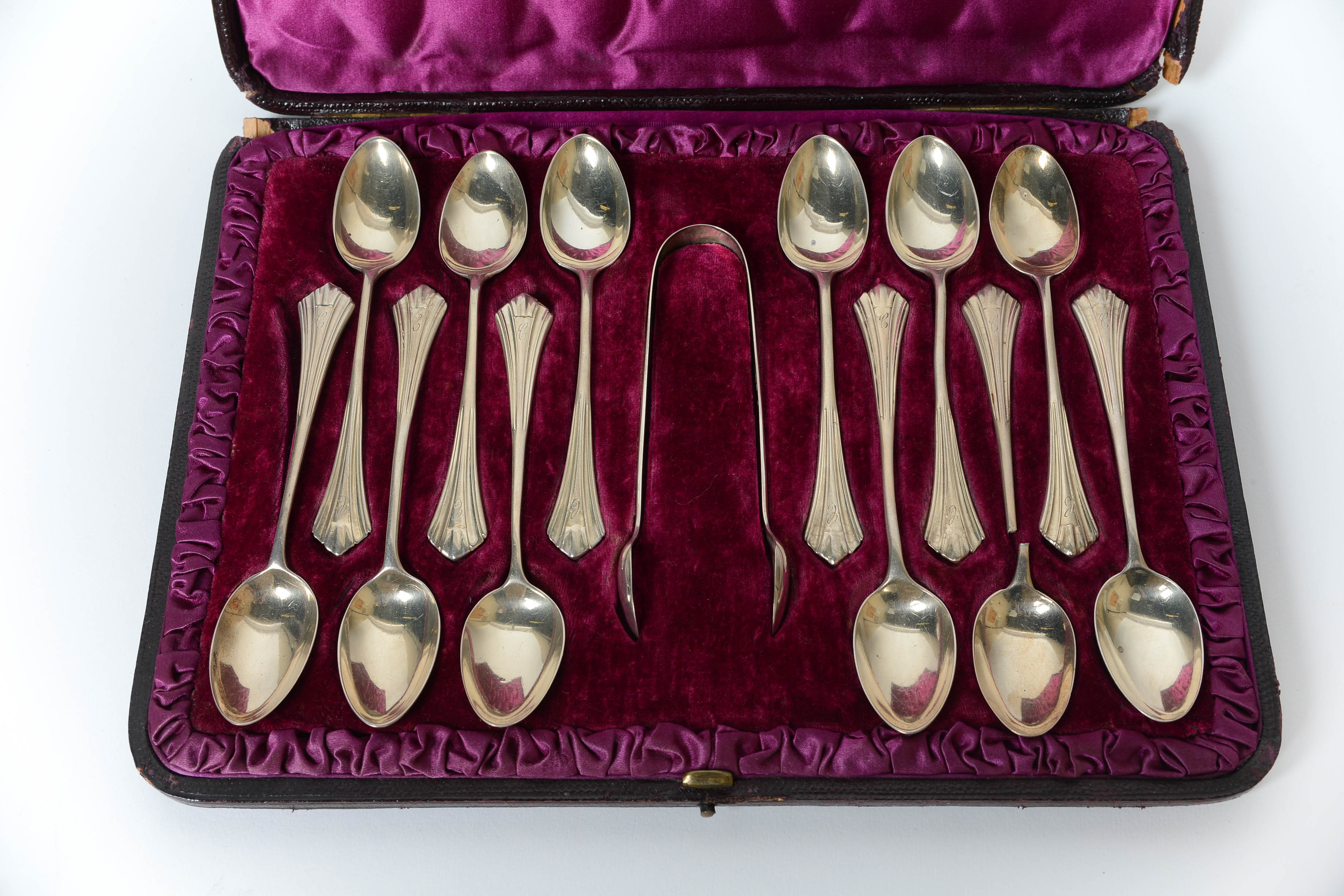 R&W Sorley Glasgow English Sheffield Platted Silver Spoon Set