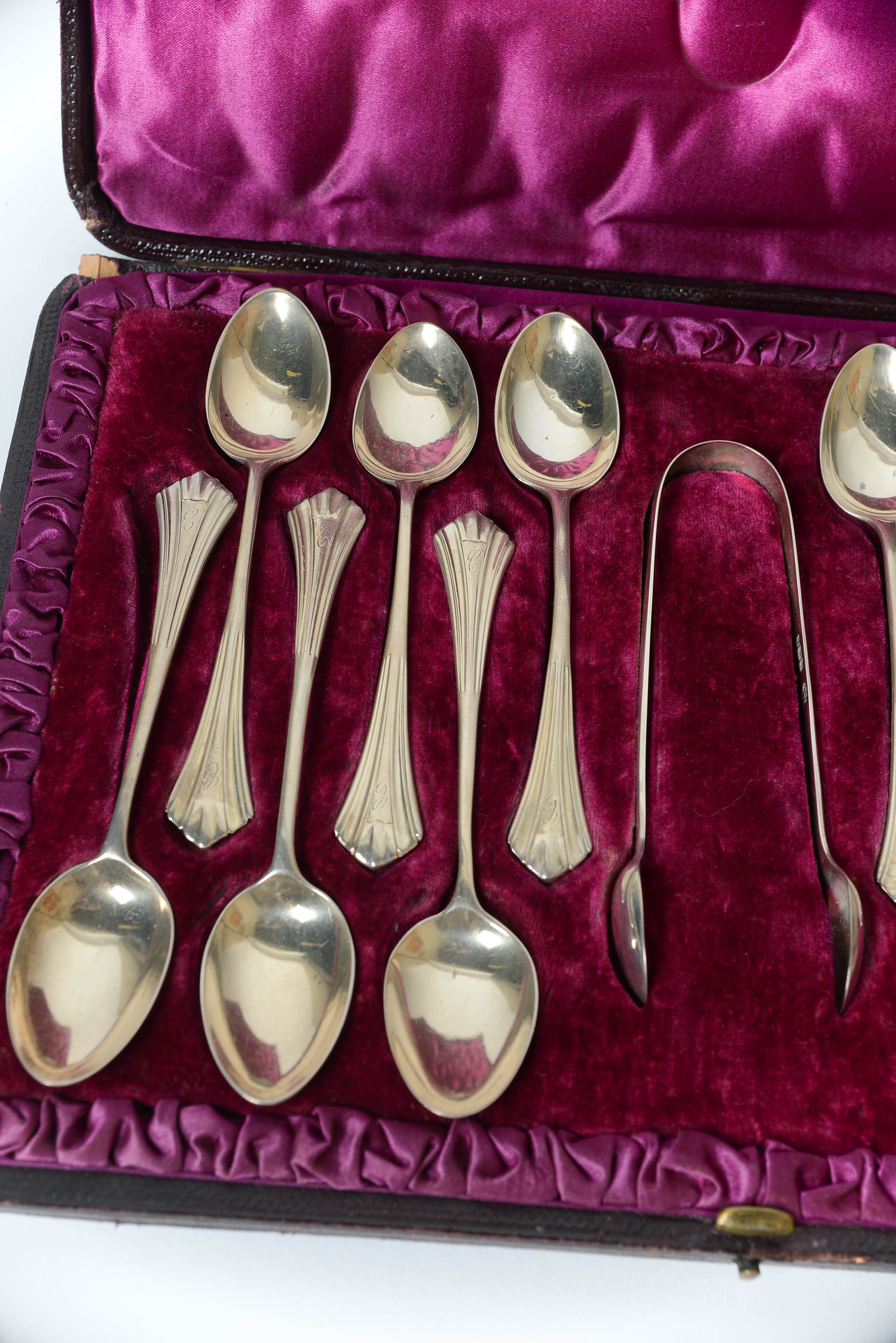 R&W Sorley Glasgow English Sheffield Platted Silver Spoon Set