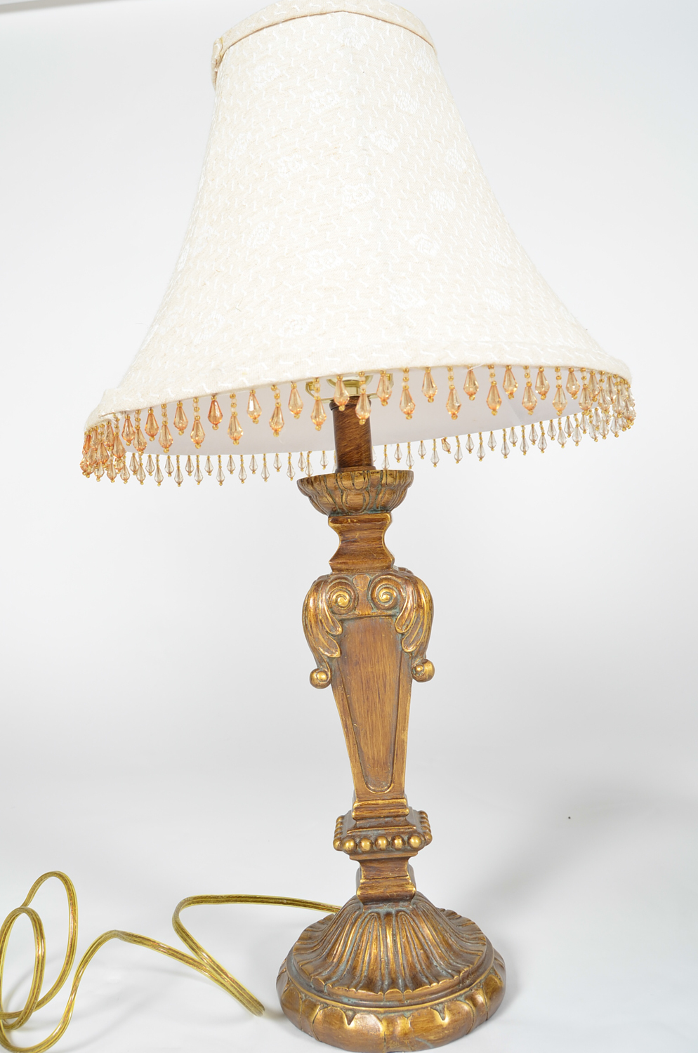 Trio of Gold-Toned Lamps