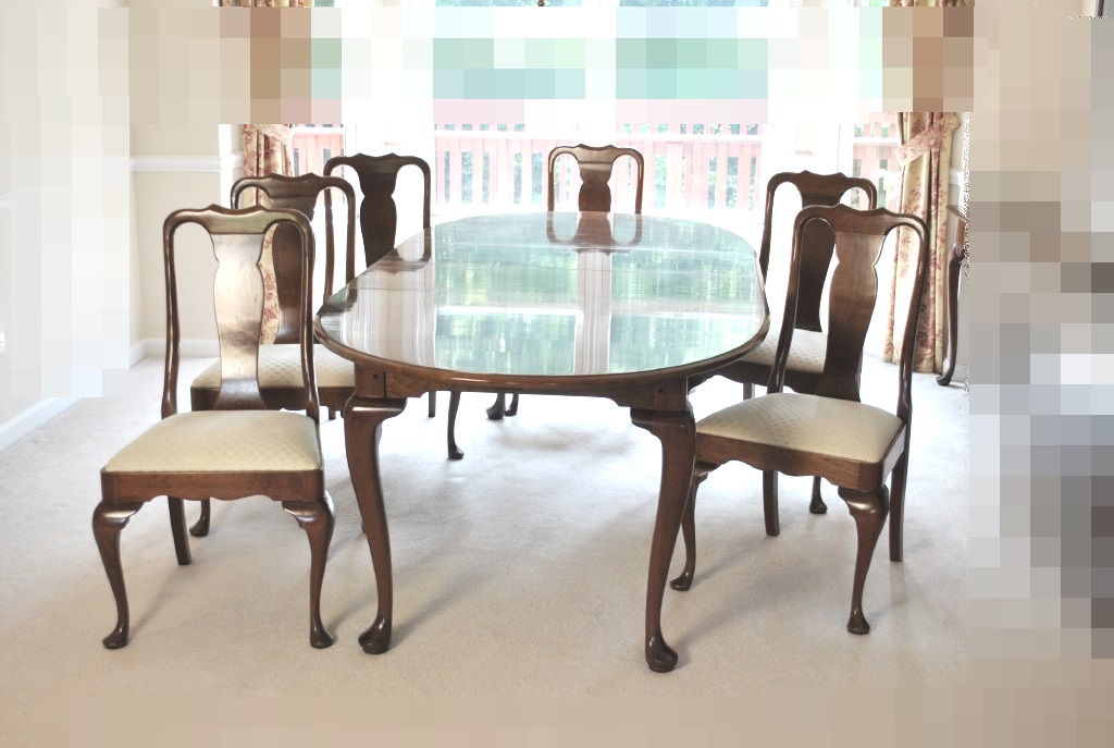Stickley Cherry Dining Room Table and Six Chairs