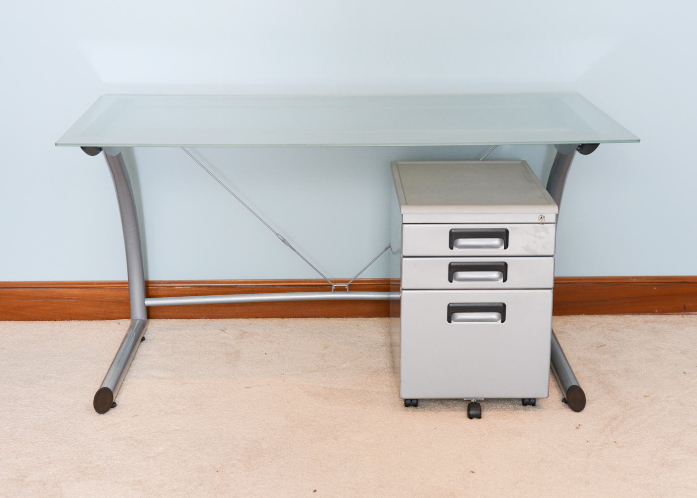 Metal and Glass Desk